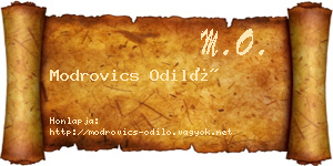 Modrovics Odiló névjegykártya